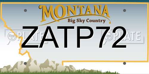ZATP72 Montana License Plate