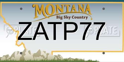 ZATP77 Montana License Plate