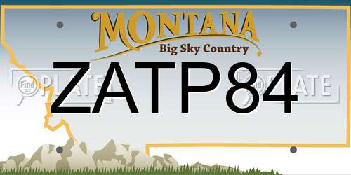 ZATP84 Montana License Plate