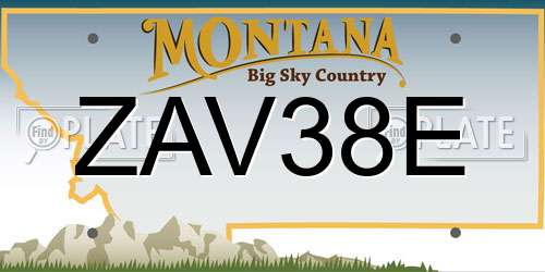 ZAV38E Montana License Plate