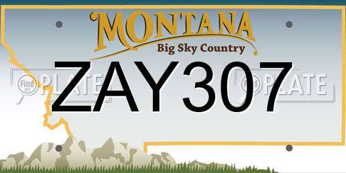 ZAY307 Montana License Plate