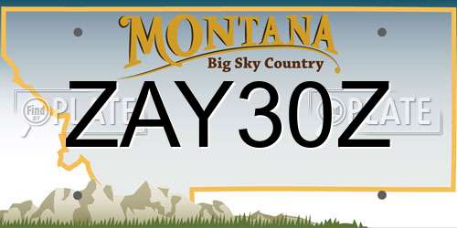 ZAY30Z Montana License Plate