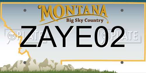 ZAYE02 Montana License Plate