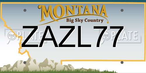 ZAZL77 Montana License Plate