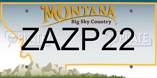ZAZP22 Montana License Plate