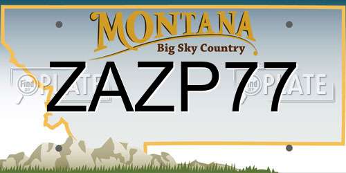 ZAZP77 Montana License Plate