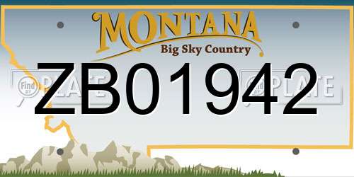 ZB01942 Montana License Plate