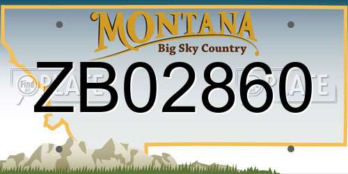 ZB02860 Montana License Plate