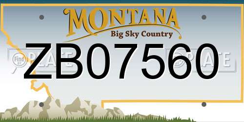 ZB07560 Montana License Plate