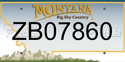 ZB07860 Montana License Plate
