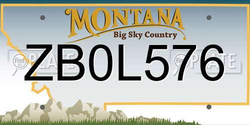ZB0L576 Montana License Plate