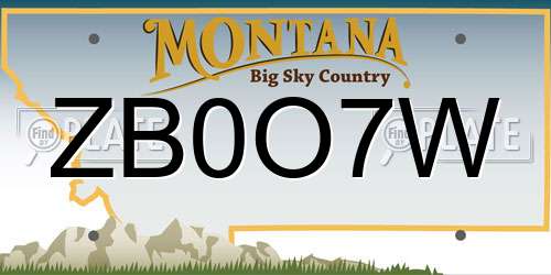 ZB0O7W Montana License Plate
