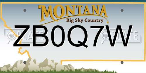 ZB0Q7W Montana License Plate