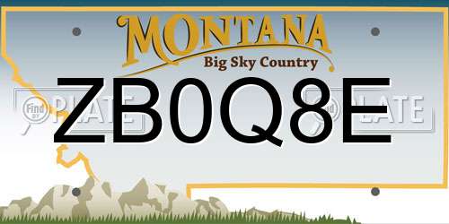 ZB0Q8E Montana License Plate