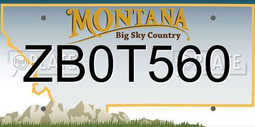 ZB0T560 Montana License Plate