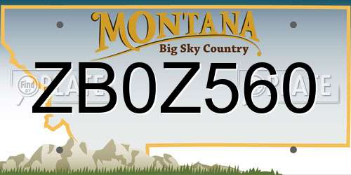 ZB0Z560 Montana License Plate