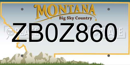 ZB0Z860 Montana License Plate