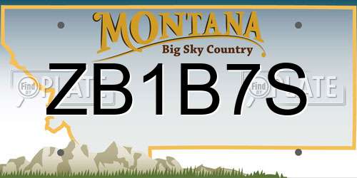ZB1B7S Montana License Plate