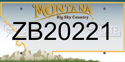 ZB20221 Montana License Plate