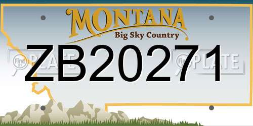 ZB20271 Montana License Plate