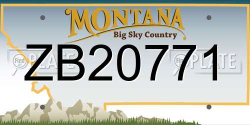 ZB20771 Montana License Plate