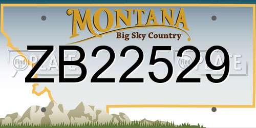 ZB22529 Montana License Plate