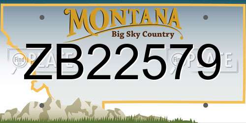 ZB22579 Montana License Plate