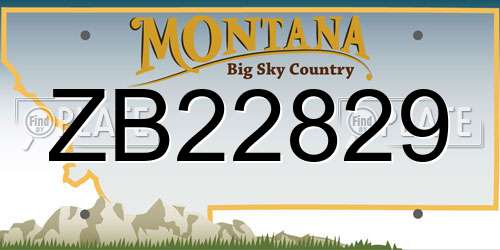 ZB22829 Montana License Plate
