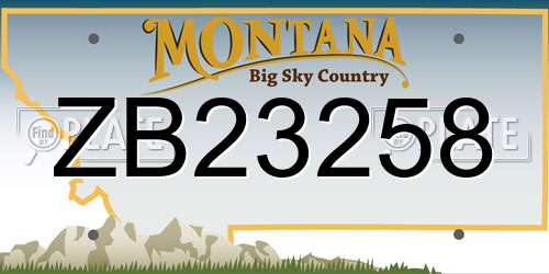 ZB23258 Montana License Plate