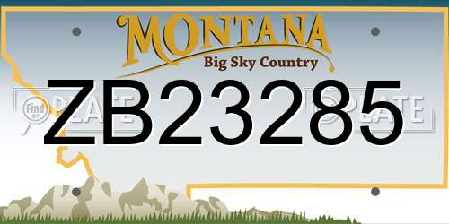 ZB23285 Montana License Plate