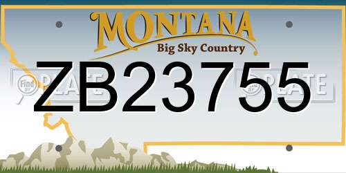 ZB23755 Montana License Plate