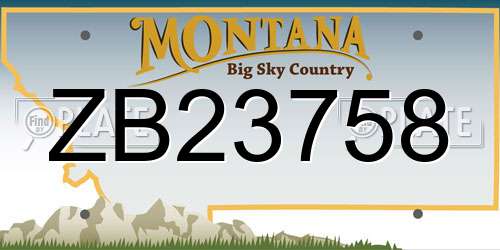 ZB23758 Montana License Plate
