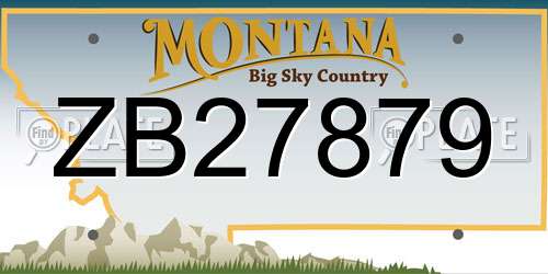 ZB27879 Montana License Plate