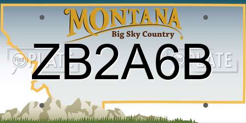 ZB2A6B Montana License Plate
