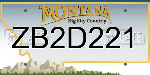 ZB2D221 Montana License Plate