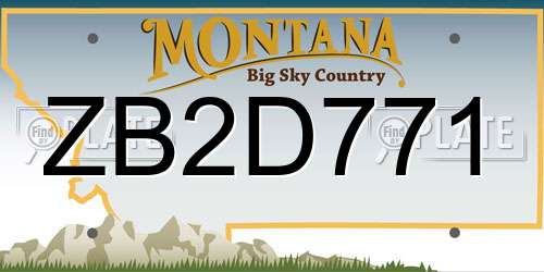 ZB2D771 Montana License Plate