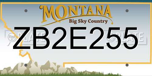 ZB2E255 Montana License Plate