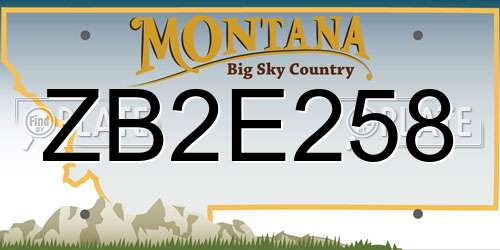 ZB2E258 Montana License Plate
