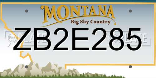 ZB2E285 Montana License Plate