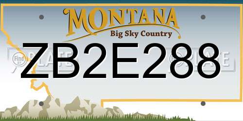 ZB2E288 Montana License Plate