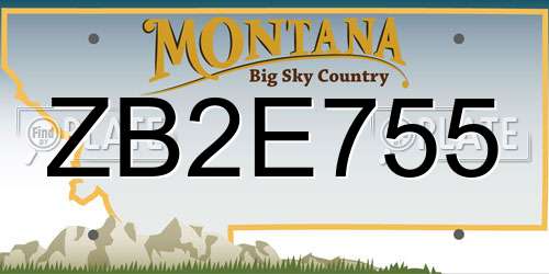 ZB2E755 Montana License Plate