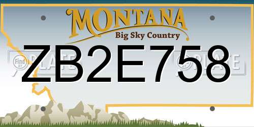 ZB2E758 Montana License Plate