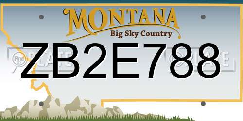 ZB2E788 Montana License Plate