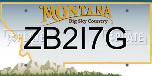ZB2I7G Montana License Plate