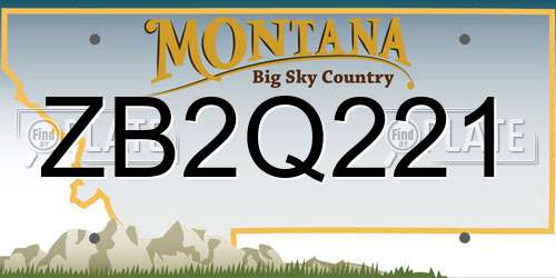 ZB2Q221 Montana License Plate