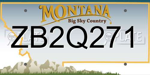ZB2Q271 Montana License Plate