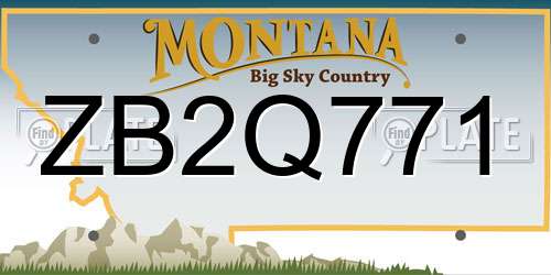 ZB2Q771 Montana License Plate