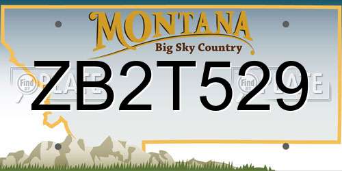ZB2T529 Montana License Plate