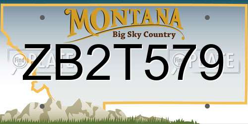 ZB2T579 Montana License Plate
