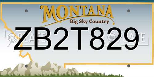 ZB2T829 Montana License Plate